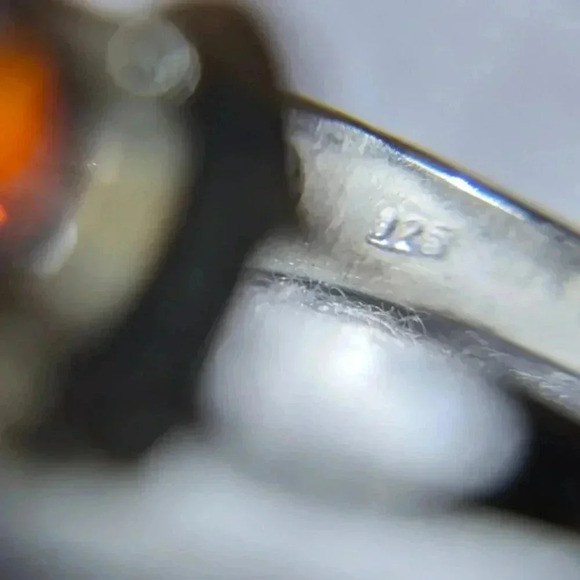 Vintage 925 Garnet & Rhinestone Ring - Picture 7 of 9